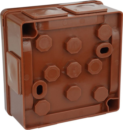 Kuti lidhëse sipërfaqësore ViPlast 022-02, IP55, 86x86x40mm, kafe