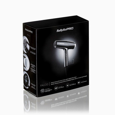 Tharëse flokësh BaByliss PRO Falco, motor profesional, kontroll temperature, e zezë