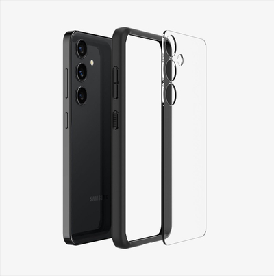 Mbulesë telefoni Spigen Ultra Hybrid për Samsung Galaxy S24 Plus, profil i hollë, transparente, e zezë mat