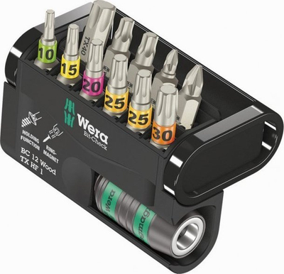 Set bitash Wera Bit-Check 12 Wood TX HF 1, 12 copë, për dru