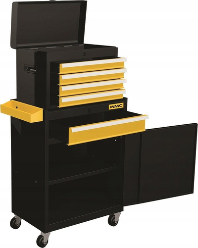 Karrocë veglash WMC Tool Cabinet Workshop Trolley WMC257, 5 sirtarë, 257 pjesë, e kuqe
