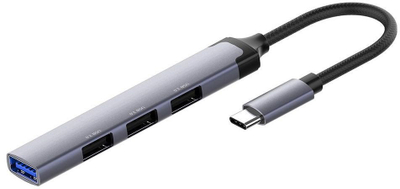 Докинг станица ColorWay CW-HUB04, 4 USB порти, основа за безжични слушалки, сива