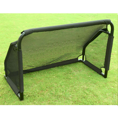 Portë futbolli metalike Hudora 2010510, 240×120 cm, me target gjuajtjeje, e zezë