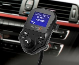 Transmiter FM për makinë Technaxx FMT1500BT, Bluetooth, me ekran, i zi