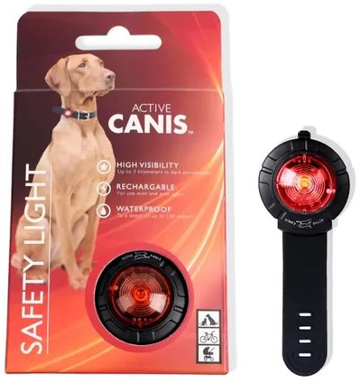 Dritë sigurie për qen Active Canis Safety Light, e rikarikueshme, rezistente në ujë, e kuqe