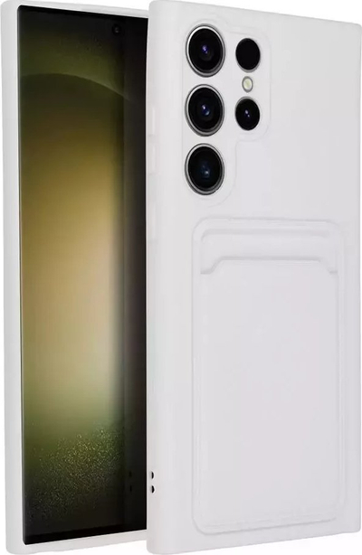 Футрола за телефон OEM Card Case за Samsung Galaxy S23 Ultra, џеб за картички, бела