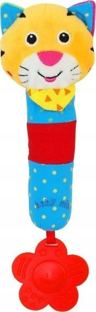 Lodër pelushi Baby Mix Tigrush, me zile, fishkëllimë edhe kafshues, shumëngjyrësh