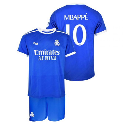 Set bluzë edhe pantallona Real Madrid Junior Mbappé, 3rd kit, poliester, blu