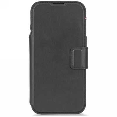 Këllëf-portofol Decoded Leather Detachable për iPhone Air, lëkurë natyrale, me MagSafe, i zi