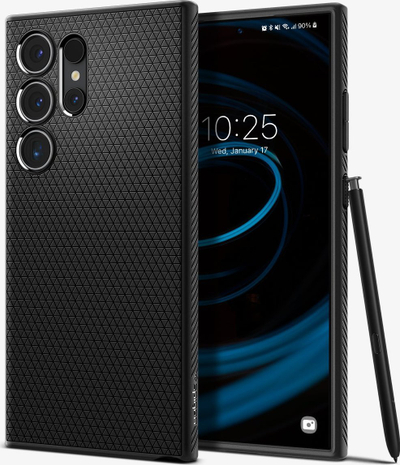Mbulesë telefoni Spigen Liquid Air, për Samsung Galaxy S24 Ultra, mat, e zezë