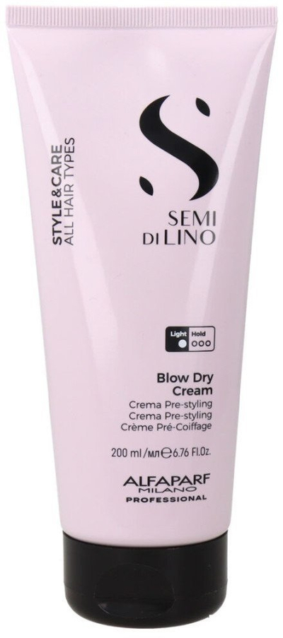 Krem për flokë Alfaparf Milano Semi Di Lino Style and Care Blow Dry Cream, mbrojtës nga nxehtësia, 200 ml
