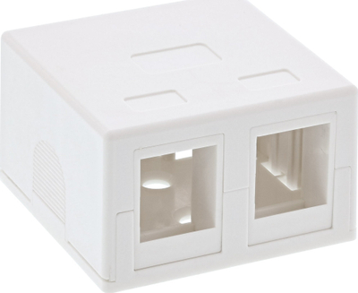 Kuti instalimi rrjeti INLINE, 2 porta RJ45, e bardhë