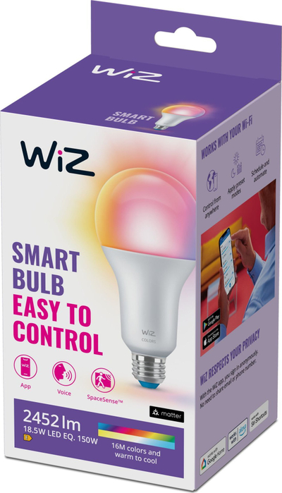 Llampë e zgjuar WiZ Bulb 150W A80, E27, me ngjyra, e bardhë