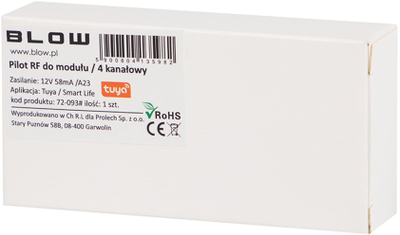 Telekomandë RF Maclean MCE72-093 me 4 kanale, për modul RF, e bardhë