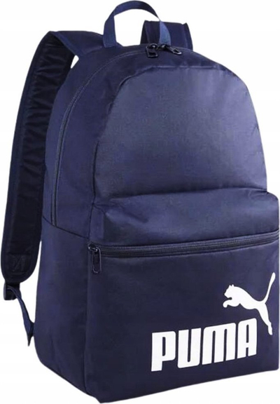 Çantë shpine Puma Phase 79943 02, xhep përpara me zinxhir, xhep anësor rrjetë, blu navy