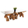 Tavolinë për kafe rrënjë teak xham 140×45×40 cm (HM9396)