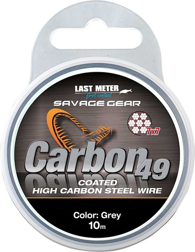 Tel çeliku Savage Gear Carbon49, 0.48mm, 11kg, 24lb, 10m, i hirtë (54895)