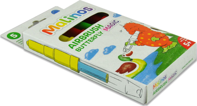 Set kreativ Blopens Malinos Magic Airbrush Butterfly, stilolapsa frymues, stencil flutur, shumëngjyrësh