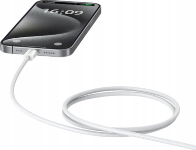 Kabllo karikimi Jellico IP15, USB-C në USB-C, 60W PD, 1m, e bardhë