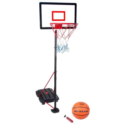 Set basketbolli Dunlop Adjustable 3in1, lartësi 1.65 - 2.05 m, i zi me të kuqe