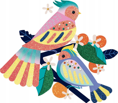 Set kreativ me glitter Djeco Paradisio, 4 tabela, për kalamaj 6-10 vjeç, shumëngjyrësh