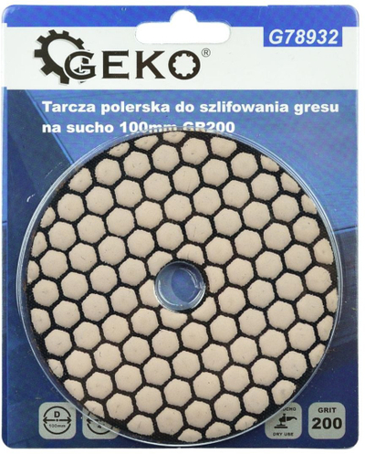 Disk për bluarje të thatë Geko G78932, 100mm, grit 200, i verdhë
