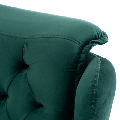 Fotelje bergere Bennington, kadife, 75x100x100 cm, jeshile Cypress
