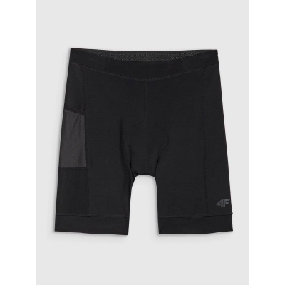 Pantallona çiklizmi për burra 4F SHORT TIGHTS FNK M030 me xhel nga brenda, me xhep anësor, të zeza