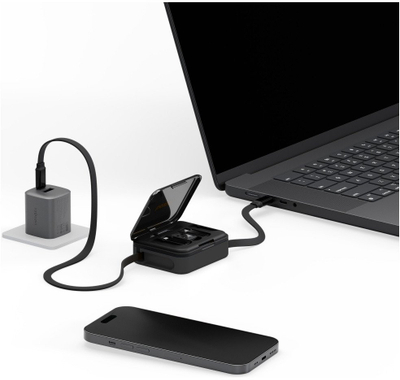 Kabllo USB Energea Bazic GoCharge Loop 5n1, 1m, 60W, e zezë