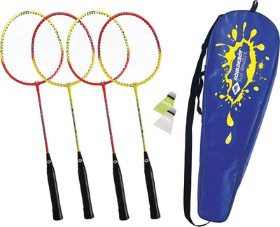 Set badminton Schildkrot 4 Player, 4 raketa, çelik, shumëngjyrësh
