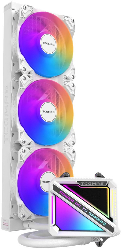 Sistem ftohjeje me ujë për CPU Tcomas LE200 360, radiator 360 mm, ARGB, i bardhë