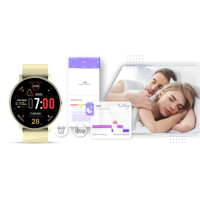 Smartwatch Giewont GW120-6, ekran me ngjyra, matje aktiviteti, ngjyrë ecru