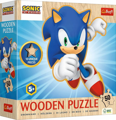 Puzzle druri Trefl Junior Sonic, 50 copa, shumëngjyrësh