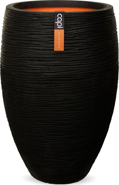 Vazo zbukuruese Capi Europe Elegant Deluxe Rib, 51x72 cm, plastike, e zezë