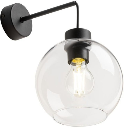 Llambë muri Luminosa Cubus Dome, E27, qelq transparent, e zezë