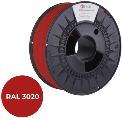 Filament 3D C TECH PREMIUM LINE PLA, 1.75mm, 1kg, i kuq