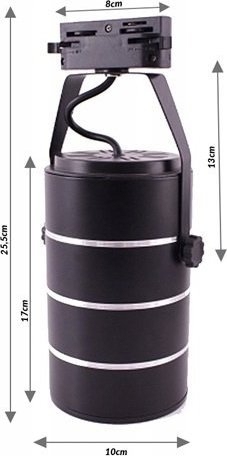 Reflektor për shinë Inoxx TL BL MET, 30W LED, 3000K, i zi