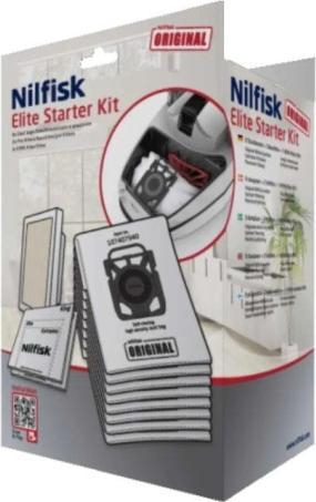 Set aksesorësh Nilfisk Elite Starter Kit, qese pluhuri, filtra për ndërrim, gri