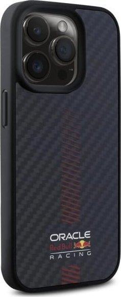 Mbulesë telefoni Red Bull për iPhone 15 Pro Max, MagSafe, fibrë karboni, e zezë