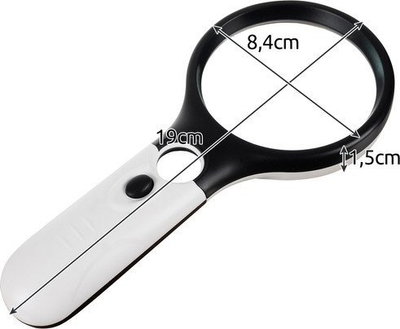 Lupë Izoxis 22670, me LED, zmadhim i dyfishtë, bardh e zi