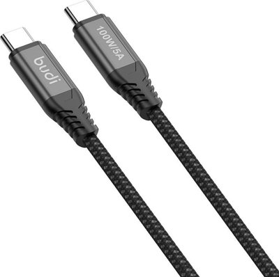 Kabllo USB C në USB C Budi, 100W, 3m, e zezë