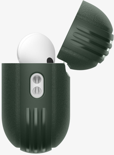 Навлака за слушалки Spigen ACS09827, за Apple AirPods Pro 3, со карабинер, зелена
