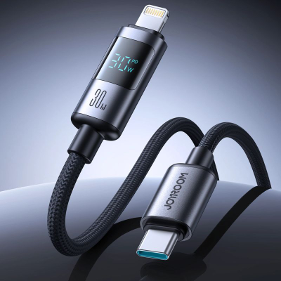Kabllo USB Joyroom S-CL020A USB-C në Lightning, 30W PD, 1.2m, gri e errët