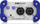 DI Box aktiv Klark Teknik DN200 V2, stereo, hyrje combo XLR 1/4", gri me blu