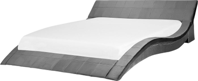 Shtrat dopio Velvet VICHY, super king size, kornizë me dërrasa, gri