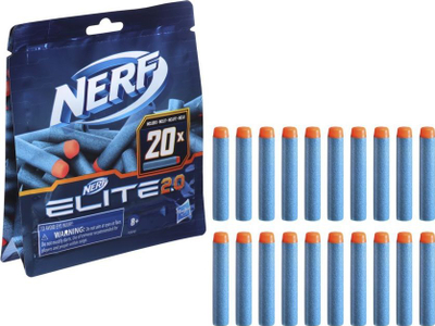 Pako fishekë lodër Nerf Elite 2.0, 20 copë, shkumë, blu