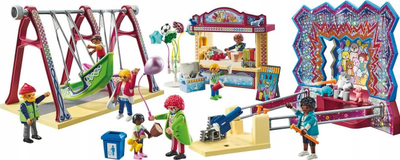 Lojë konstruktore Playmobil Fun Fair Amusement Park 71452, 135 pjesë, për moshë 4-10 vjeç, shumngjyrëshe