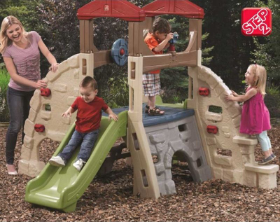 Сет играчки за двор Step2 Alpine Ridge Climber, со лизгалка, ѕид за искачување, повеќебоен