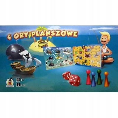 Сет друштвени игри Остров со бисери Гоблин Скала, 4 игри, за деца 6+, шарен