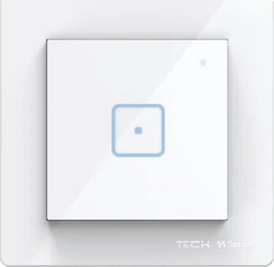 Ndërprerës wireless një-vendësh Tech Controllers FS-01, kontroll ndriçimi, i bardhë